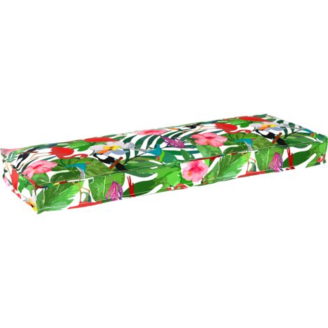 Cojín de palé para banco Multicolor 120 x 40 x 8 cm Tela Oxford vidaXL