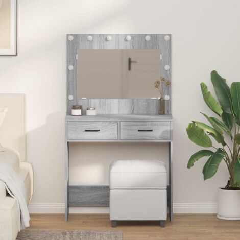 Mesa de Tocador con cajón Gris sonoma 78.5 x 41 x 135 cm vidaXL