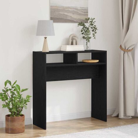 Mesa Consola Roble negro 78 x 30 x 80 cm Madera contrachapada vidaXL