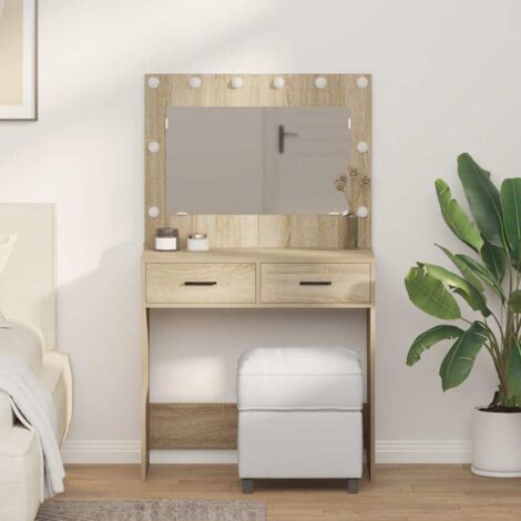 Mesa de Tocador con cajón Roble Sonoma 78.5 x 41 x 135 cm vidaXL