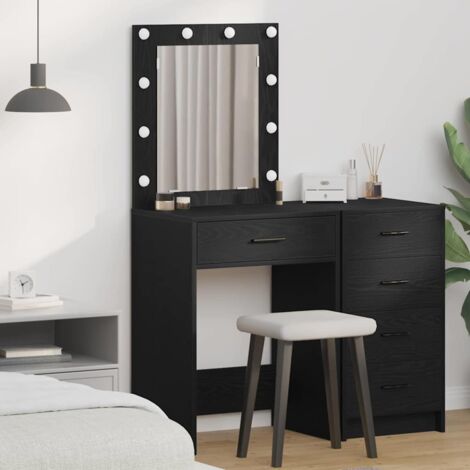 Mesa de Tocador con cajón Roble negro 50 x 41 x 135 cm vidaXL