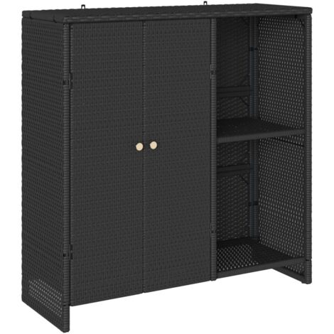 Armario de almacenamiento Negro 100 x 36 x 102 cm Ratán vidaXL