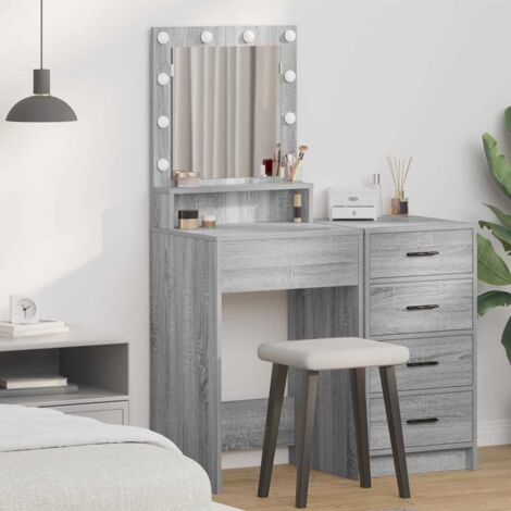 Mesa de Tocador con estante Gris Sonoma 50 x 41 x 135 cm vidaXL
