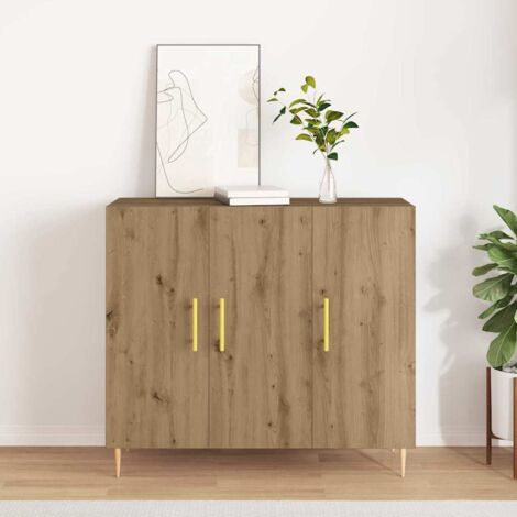 Vitrina Roble artisan 90 x 34 x 80 cm Madera contrachapada vidaXL