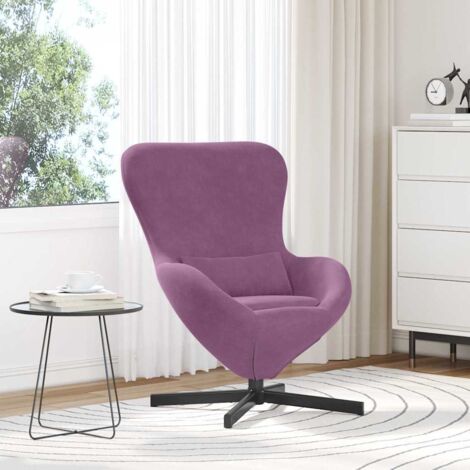 Sillón huevo Morado 63 x 73 x 90 cm Terciopelo vidaXL