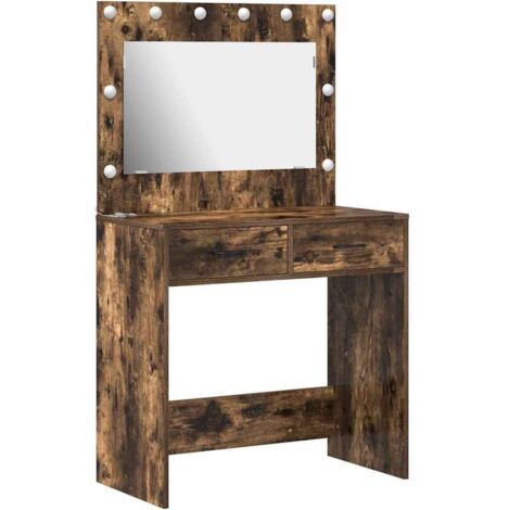 Mesa de Tocador con cajón Roble ahumado 78.5 x 41 x 135 cm vidaXL