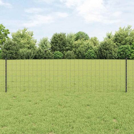 Valla Euro Exterior con Poste 25 x 0,6 m Gris Malla vidaXL