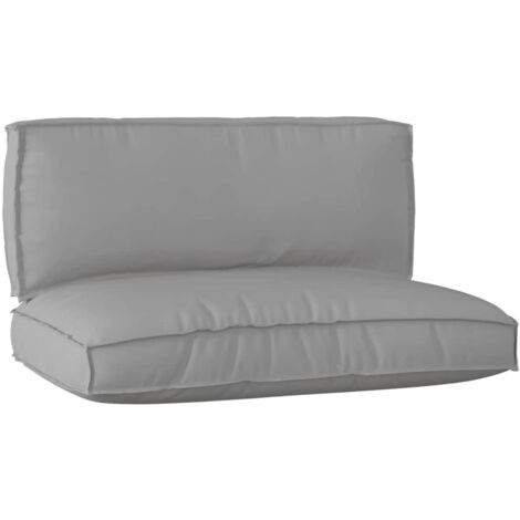 Juego de cojines de paleta 2 pcs Gris Tela Oxford vidaXL (1/5)