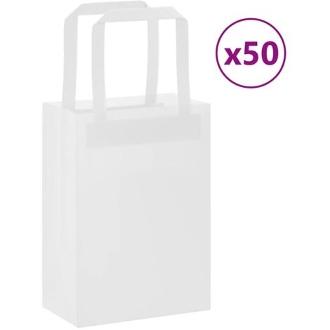 Bolsas de papel con asas 50 uds blanca 15x8x21 cm vidaXL