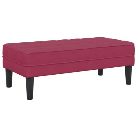 Banco Rojo vino 113 x 57 x 39 cm Terciopelo vidaXL (1/5)