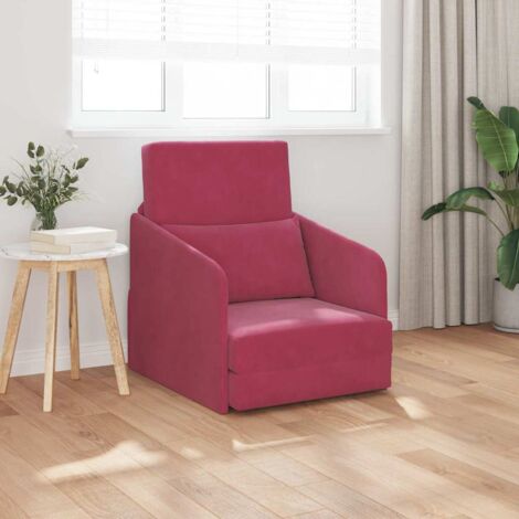 Sofá cama Rojo vino 65 x 80 x 83 cm Terciopelo vidaXL