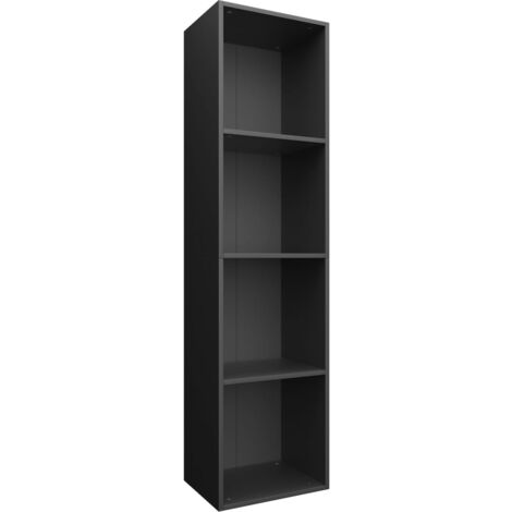 Estantería libros/mueble TV contrachapada negro 36x30x143 cm vidaXL