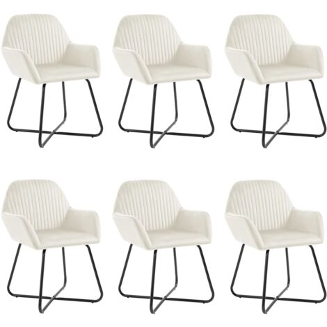 Sillas de comedor 6 unidades de terciopelo crema vidaXL (1/5)