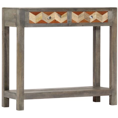 Consola de mesa 86x30x76 cm Madera de manguera masiva gris (1/5)