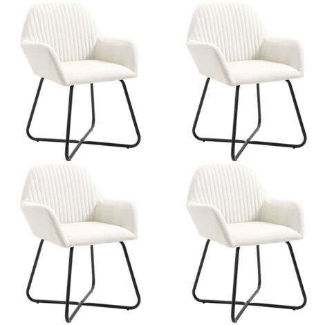 Sillas de comedor 4 unidades tela color crema vidaXL (1/5)