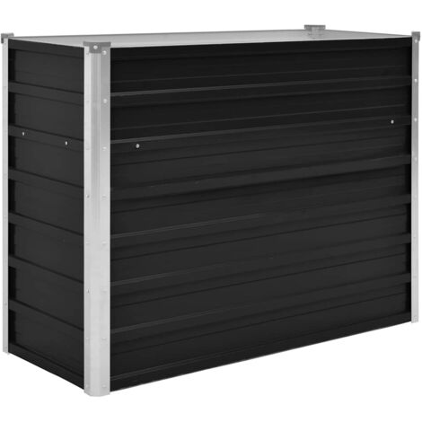Arriate de acero galvanizado gris antracita 100x40x77 cm vidaXL