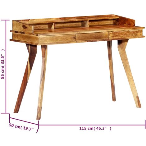 Escritorio de madera maciza de sheesham 115x50x85 cm vidaXL