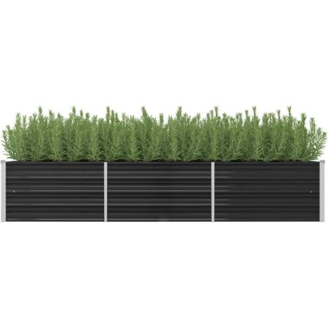 Arriate de acero galvanizado gris antracita 240x80x45 cm vidaXL