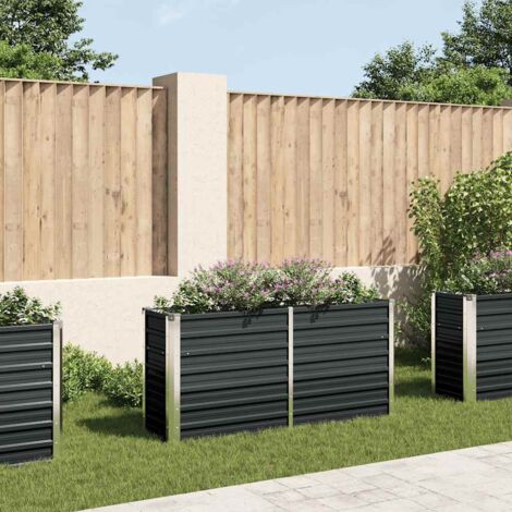 Arriate de acero galvanizado gris antracita 160x40x77 cm vidaXL