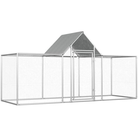Gallinero acero galvanizado 3x1x1,5 m vidaXL