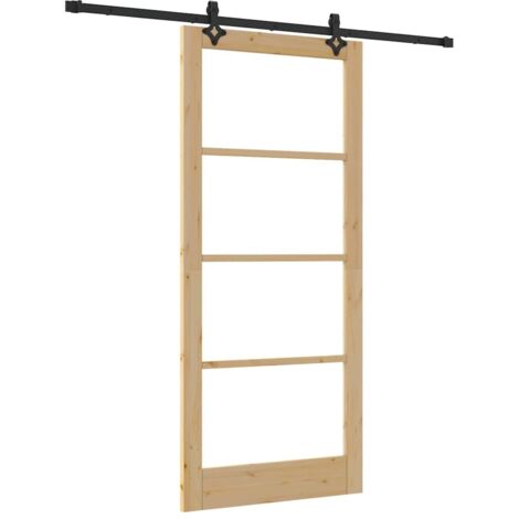 Puerta Corrediza ORKDAL Marrón 93 x 211 cm Madera y metal vidaXL