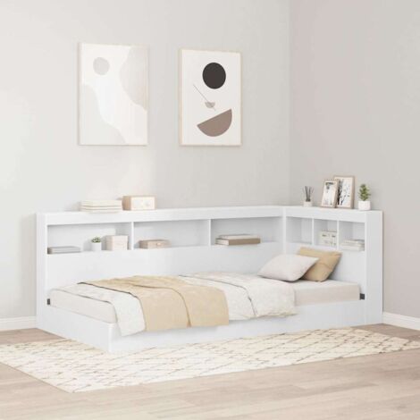 Cama con Estantería Blanco 90 x 190 cm Madera contrachapada vidaXL