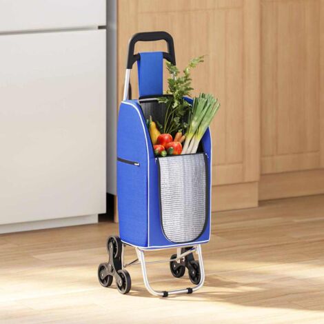 Carro de compras Manual Azul 39.5 x 36 x 92.5 cm Tela Oxford vidaXL (1/5)