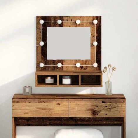 Armario de espejo con estante Madera vieja 62 x 31.5 x 62 cm vidaXL