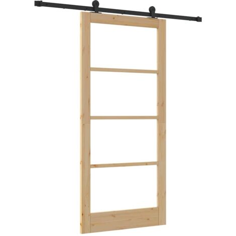 Puerta Deslizante ORKDAL Marrón 93 x 202 cm Madera y metal vidaXL