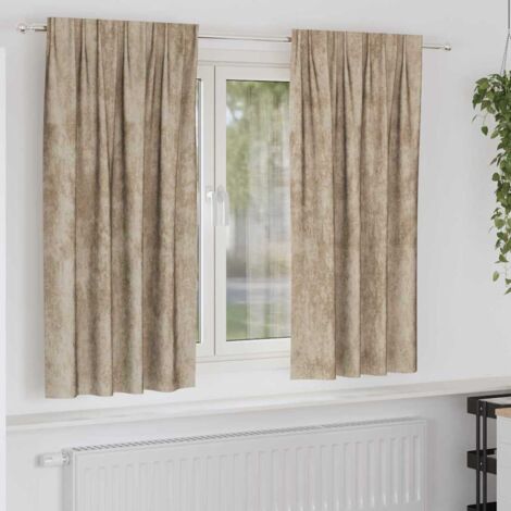 Cortina con cortinas 2 pcs champán 175 x 140 cm Terciopelo vidaXL