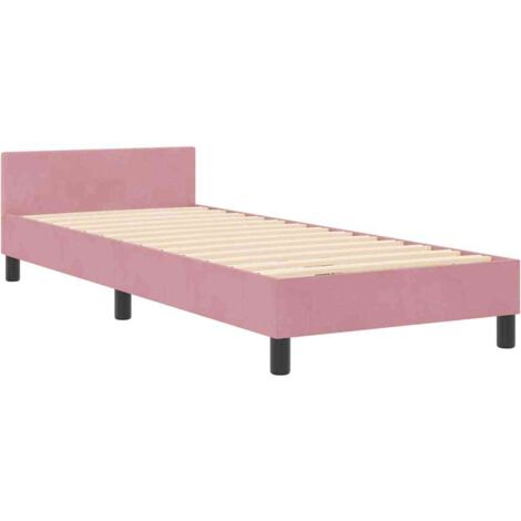 Estructura de cama con cabecera Rosa 80 x 200 cm Terciopelo vidaXL
