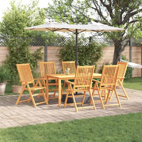 Conjunto de Comedor de Jardín Plegable 7 pcs Marrón vidaXL (1/5)