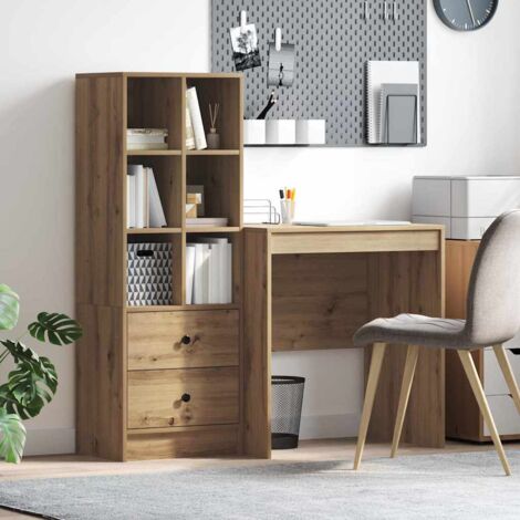 Escritorio con almacenamiento con cajón 2 pcs Roble artisan vidaXL