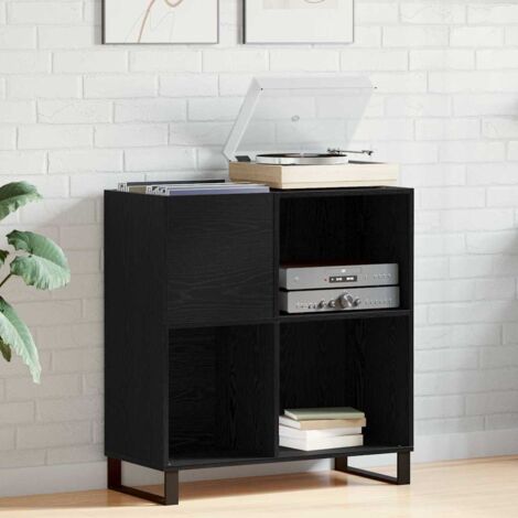 Mueble para discos de vinilo Roble Negro 85 x 38 x 89 cm vidaXL