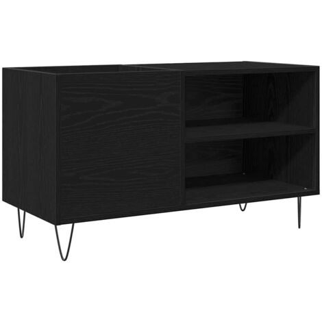 Mueble para discos de vinilo Roble Negro 85 x 38 x 48 cm vidaXL