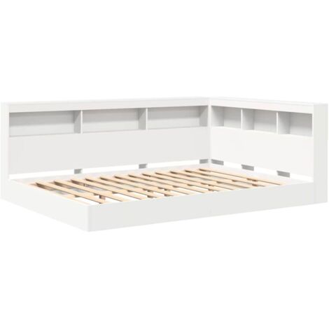 Cama con Estantería Blanco 160 x 200 cm Madera contrachapada vidaXL (1/5)