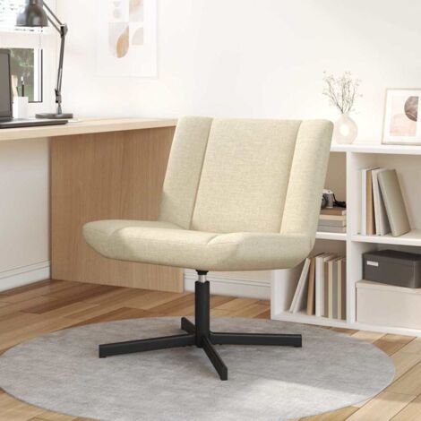 Silla giratoria Crema 63 x 75 x 76 cm tela vidaXL (1/5)