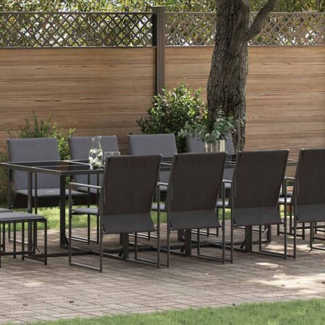 Conjunto de Comedor de Jardín 13 pcs Negro Acero vidaXL (1/5)