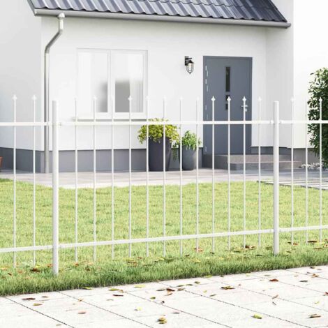 Cerca de jardín Blanco 3.4 x 1.2 m vidaXL