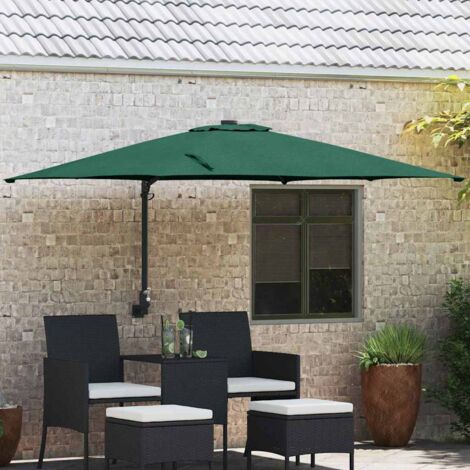 Parasol de jardín Verde y Negro 248.5 x 247.5 x 160 cm vidaXL