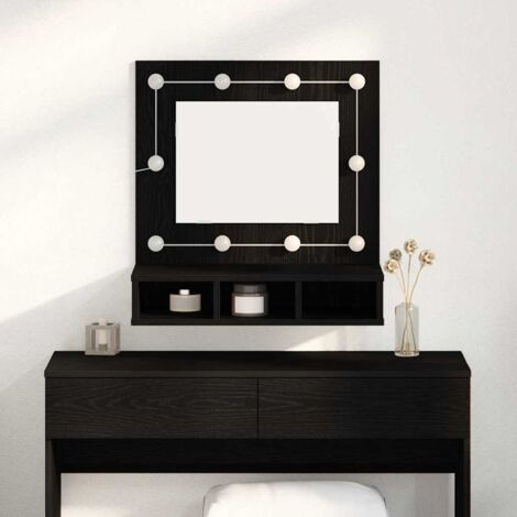 Armario de espejo con estante Roble negro 62 x 31.5 x 62 cm vidaXL