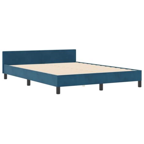 Estructura de cama Azul oscuro 140 x 200 cm Terciopelo vidaXL