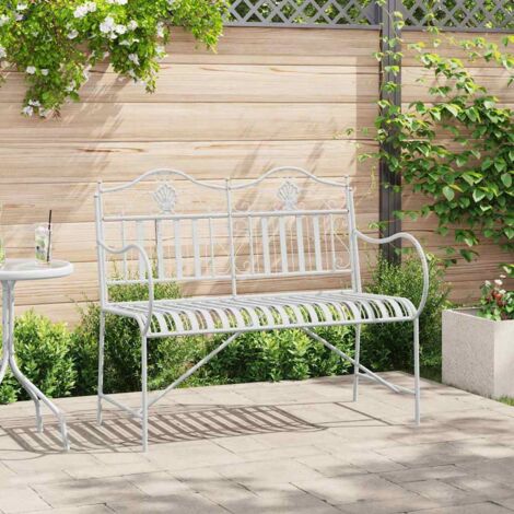 Banco de jardín Blanco 104 x 54 x 93cm Acero vidaXL