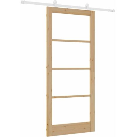 Puerta Deslizante ORKDAL Marrón 93 x 211 cm Madera y metal vidaXL