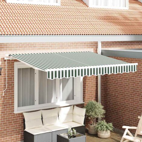 Tela de recambio para toldo verde y blanco 350 x 250 cm Lona vidaXL