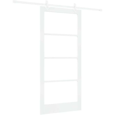 Puerta Corrediza Manual Blanco 93 x 202 cm Madera y metal vidaXL