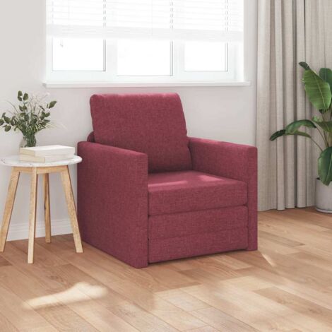 Sofá Cama con cojín Rojo vino tinto 74 x 77 x 81 cm tela vidaXL