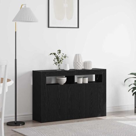 Vitrina Roble negro 116 x 30 x 75 cm Madera contrachapada vidaXL