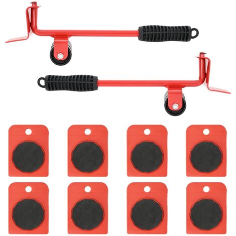Ruedas para muebles (8 unidades, con elevadores), color rojo, 9,8 x 7,5 x 3 cm, 150 kg vidaXL