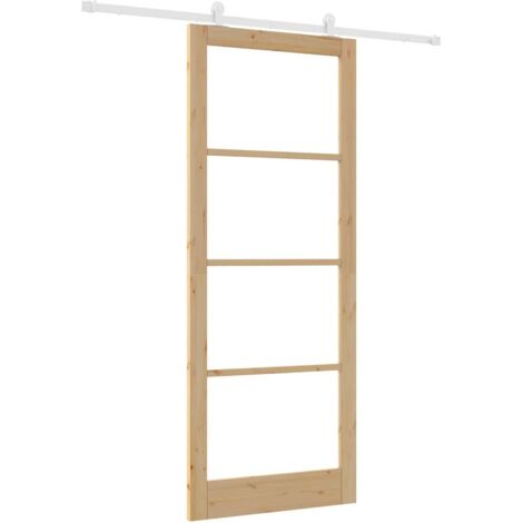 Puerta Deslizante ORKDAL Marrón 93 x 232 cm Madera y metal vidaXL